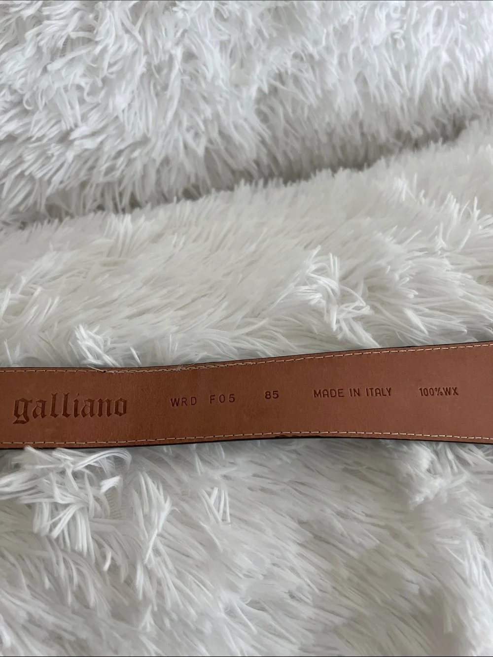 Galliano Black Textured Wide Leather Belt with Signature Plaque